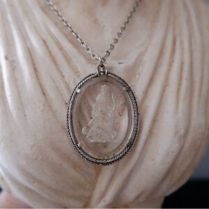Vintage Avon Diana goddess of the hunt cut glass necklace.